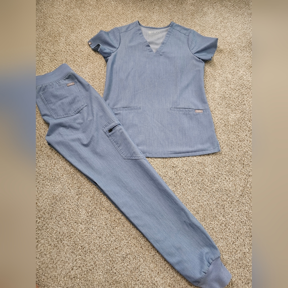 Figs heather denim set